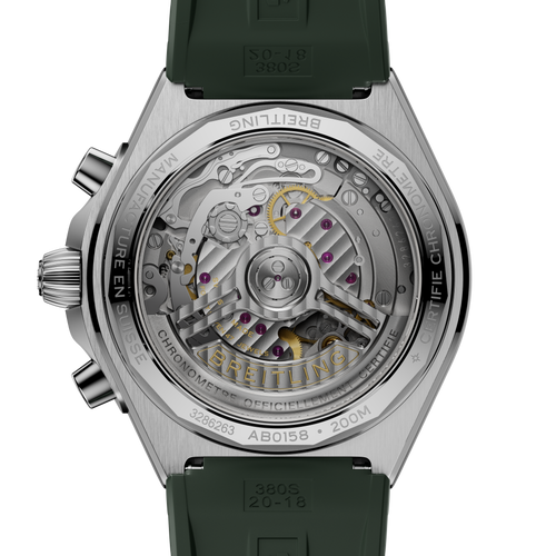 Breitling Chronomat B01 Chronograph 42 Watch with Green Rubber Strap