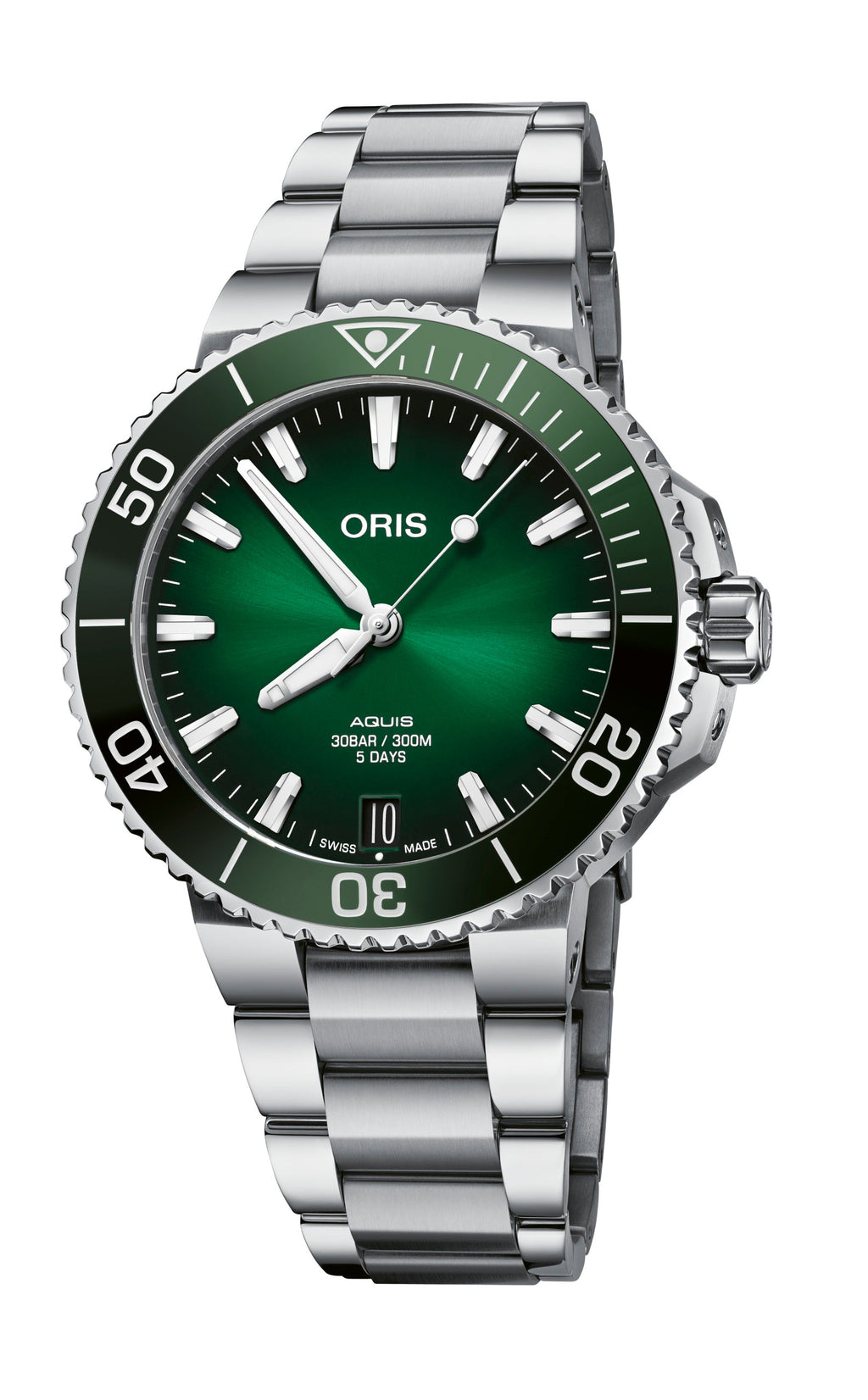 Oris Aquis Date Calibre 400 with Green Dial and Bracelet