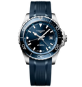 Longines Hydroconquest GMT 43mm Watch with Rubber Strap
