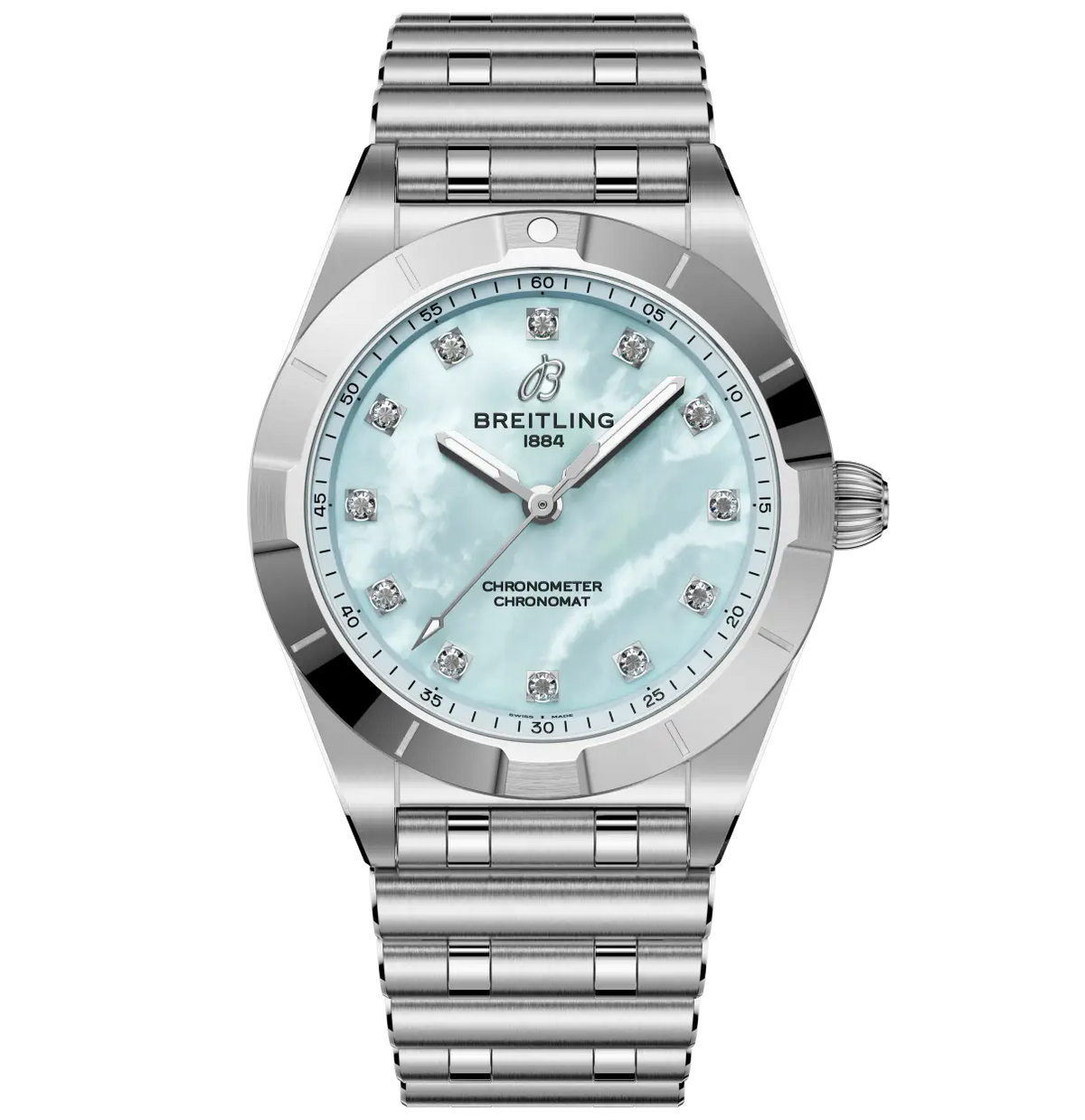 Breitling Chronomat 28 Watch with Blue Mother of Pearl Dial