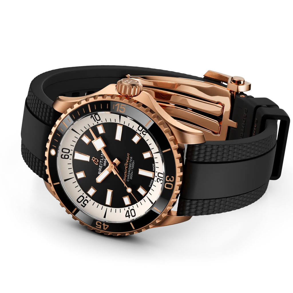Breitling Superocean Automatic 42 Watch with Black Rubber Strap