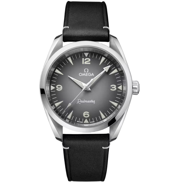 OMEGA Seamaster Railmaster, 38mm with Black Leather Strap