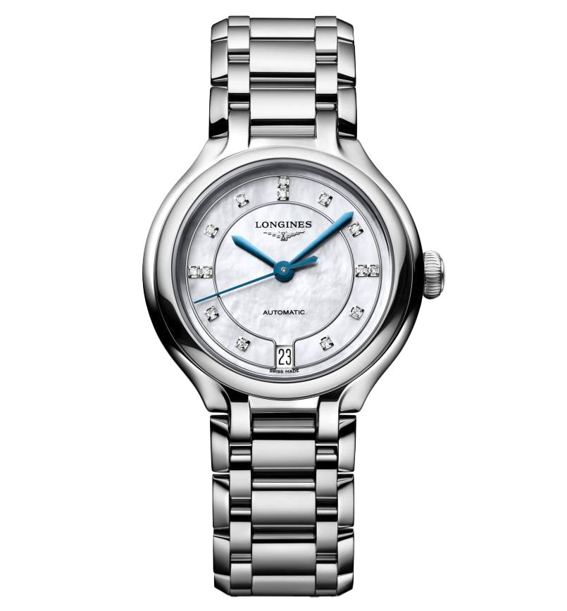 Longines PrimaLuna 34mm Watch with Mother-of-Pearl Dial