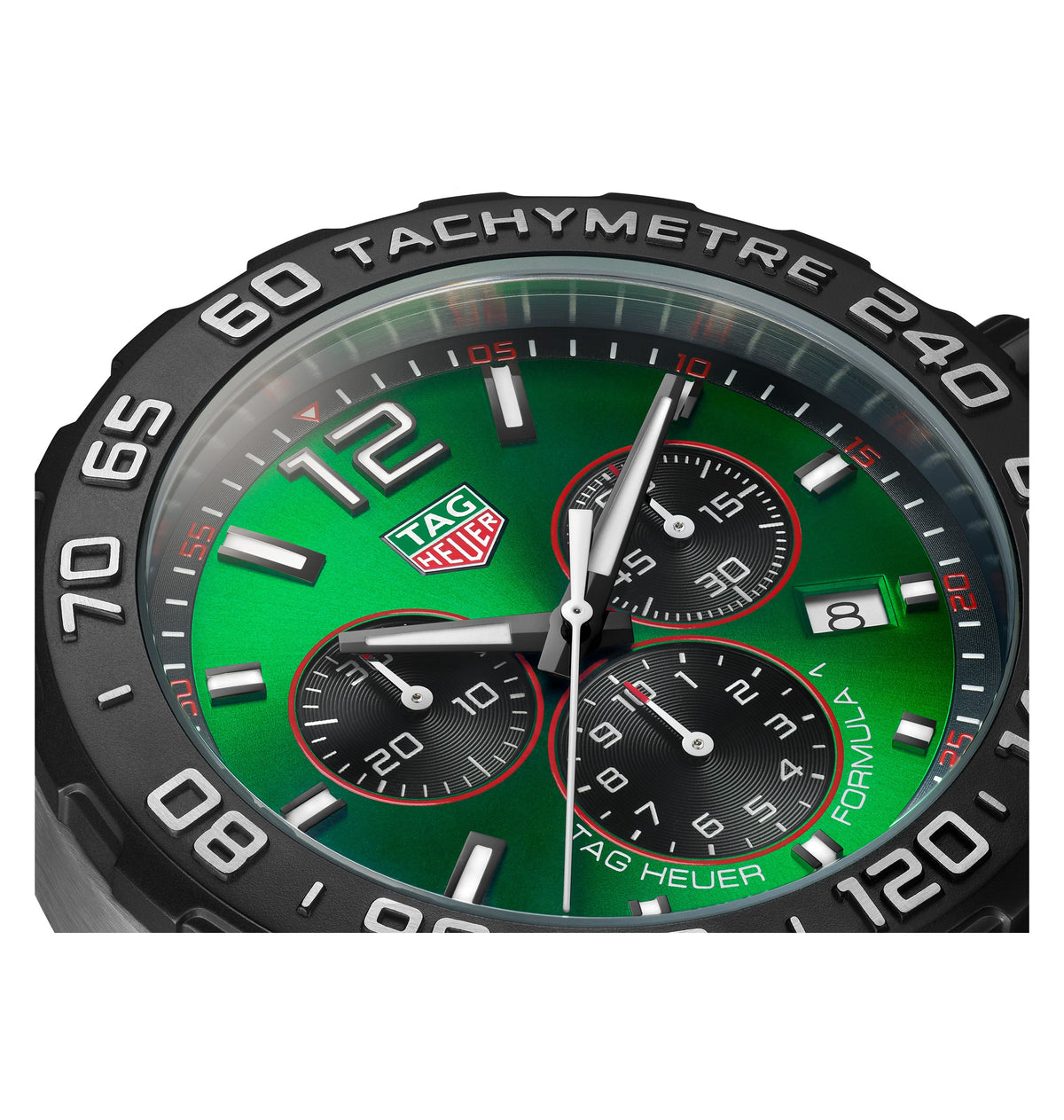 TAG Heuer Formula 1 Men's Quartz Chronograph Green Dial and Rubber Strap Watch