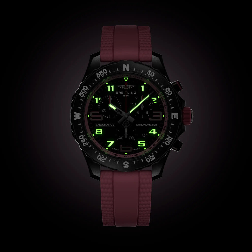 Breitling Endurance Pro 38 Watch with Pink Rubber Strap