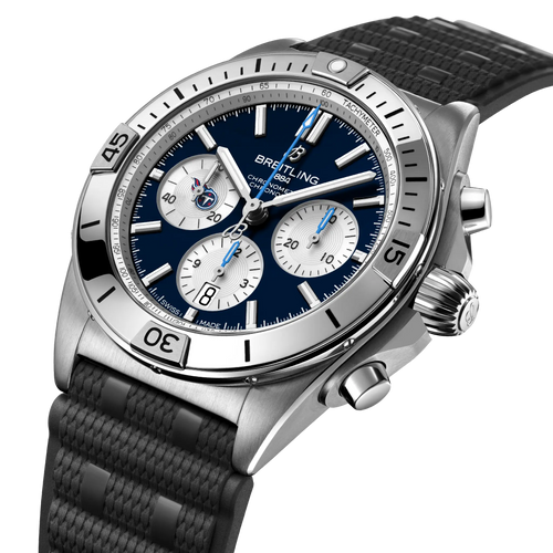 Breitling Chronomat B01 42 NFL Tennessee Titans Edition with Rubber Strap