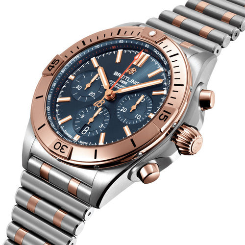 Breitling Chronomat B01 Chronograph 42 Steel & 18K Red Gold with Blue Dial